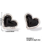 Silver Heart Steel Natural Stone Earrings [304 Stainless Steel]