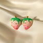 Strawberry Enamel Earrings [304 Stainless Steel,18K Gold Plated]