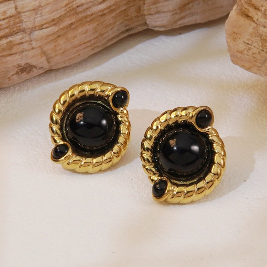 Pendientes acrílicos de estilo vintage [304 acero inoxidable, 18k dorado chapado]