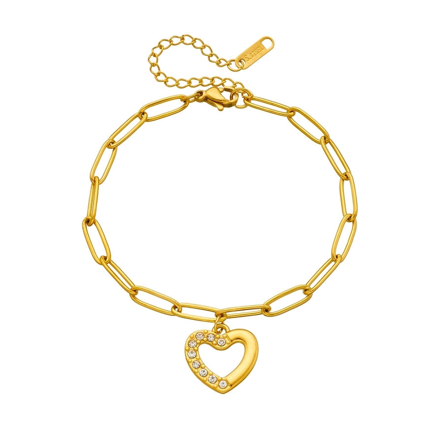 Various Heart Shape Chain Bracelets [Stainless Steel]