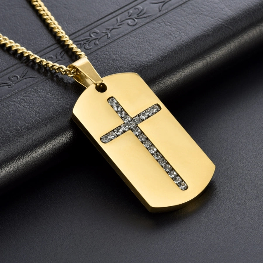 Casual Cross Necklace [304 roestvrij staal 18K vergulde goud]