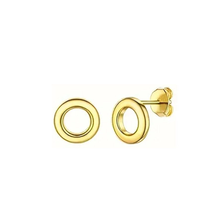 Star Round Heart Shape Stud Earrings [304 Stainless Steel, 18K Gold Plated]