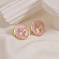 Cute Simple Style Round 304 Stainless Steel 18K Gold Plated Ear Studs