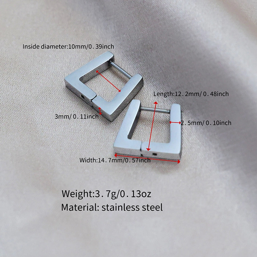 Square Earrings [Stainless Steel]