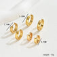 Three Pairs Hoop Earrings Set [201 Stainless Steel, 18K Gold Plated]