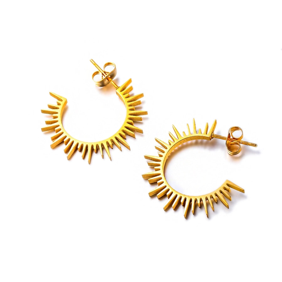 Sun Earrings [304 Stainless Steel,18K Gold Plated]