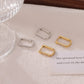 U Shape Zircon Earrings [304 Stainless Steel,16K Gold Plated]