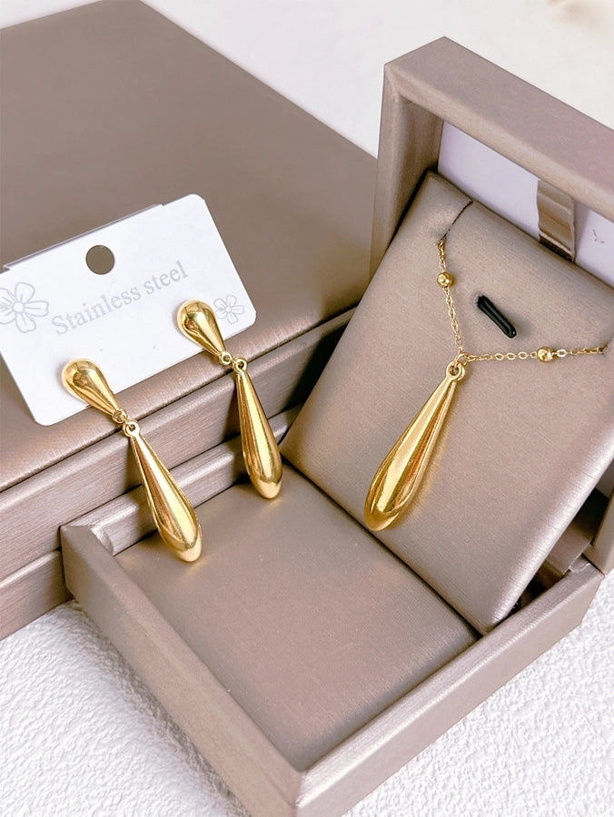 Drop Jewelry Set [304 Stainless Steel, 18K Gold Plated]