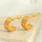 C Shape Polishing Earrings [304 Stainless Steel,18K Gold Plated]