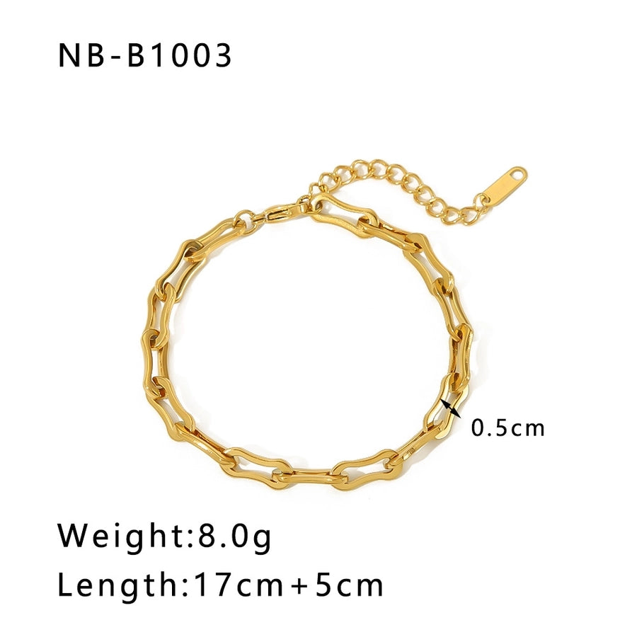 Gold Chain Bracelets [304 Stainless Steel,18K Gold Plated]