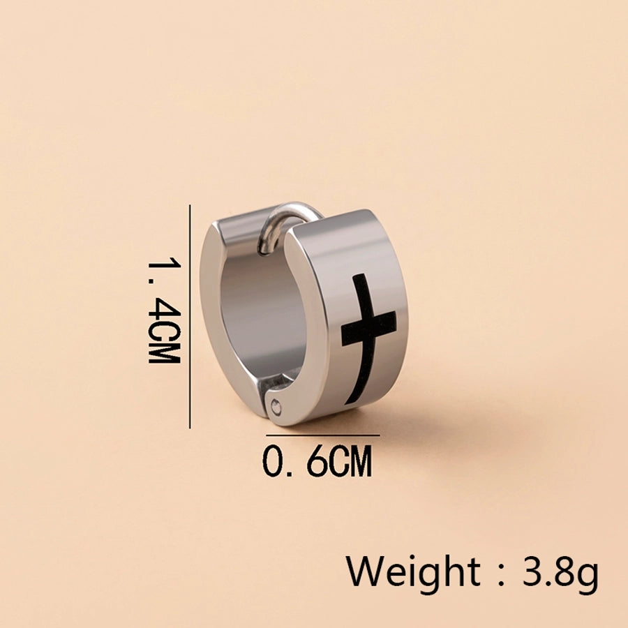 Cross plating Hoop Earrings [Stainless Steel]