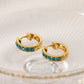 Round Rhinestones Hoop Earrings[304 Stainless Steel,14K Gold Plated]