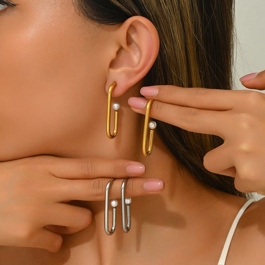 Pendientes de forma de ropa de Streetwear [304 acero inoxidable de 18k chapado]