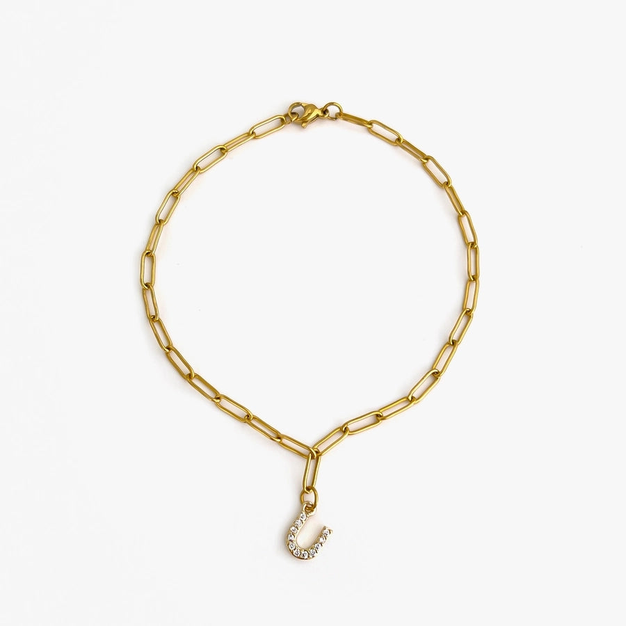 Řetězec linku Anklet [316L z nerezové oceli, 18k zlatý]