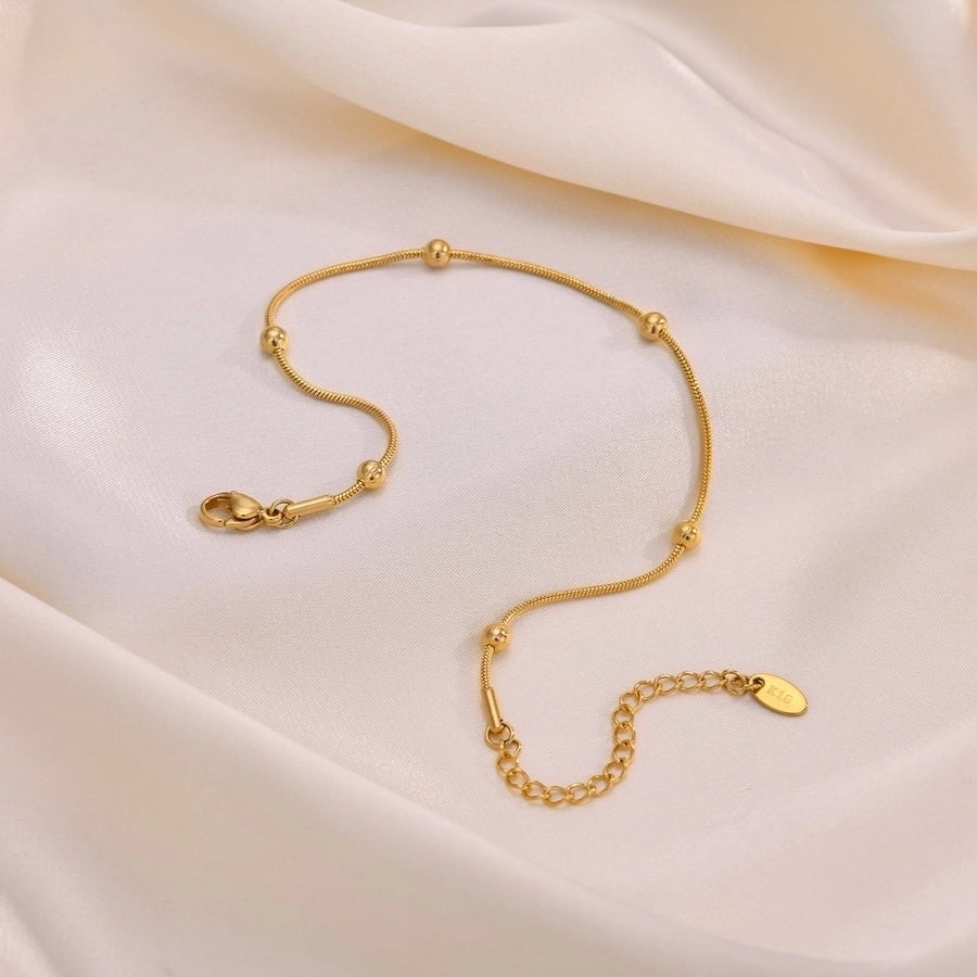 Thin Chain Anklet [304 Stainless Steel, 18K Gold Plated]