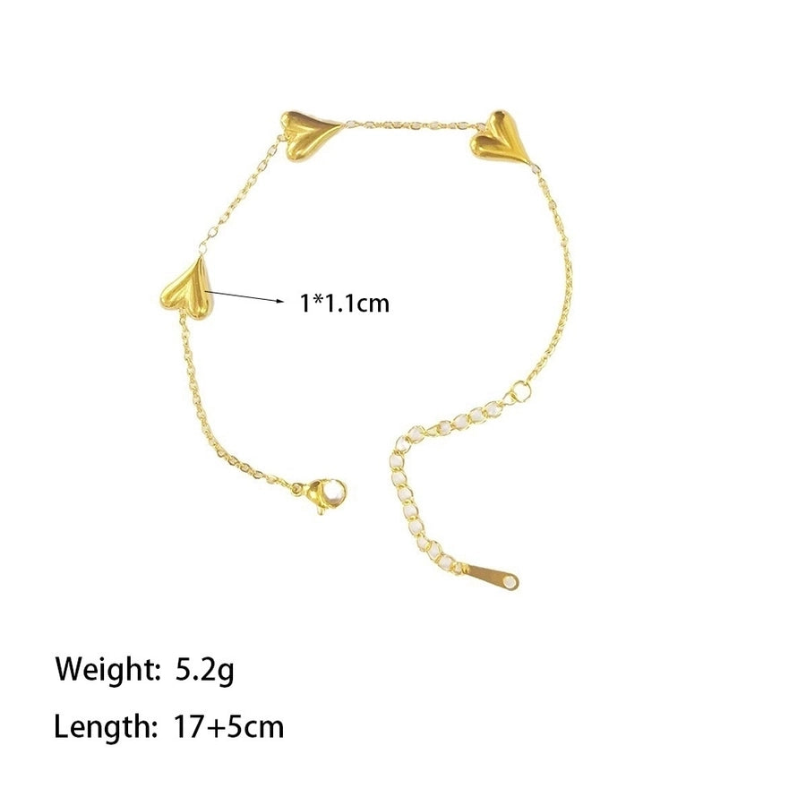 Heart Shape Bracelet/Necklace [304 Stainless Steel,18K Gold Plated]