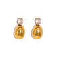 Water Droplets Zircon Earrings [304 Stainless Steel,18K Gold Plated]