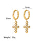 Cross Designs Hoop Earrings [304 Stainless Steel,18K Gold Plated]