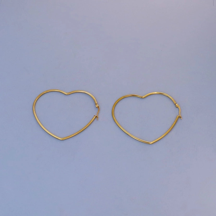 Thin Hoop Earrings [304 Stainless Steel,18K Gold Plated]