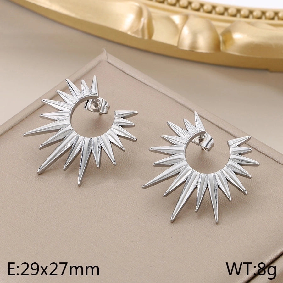 Sun Earrings [304 Stainless Steel, 18K Gold Plated]