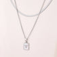 Silver Casual Simple Style Letter Rectangle Necklace [304 Stainless Steel]