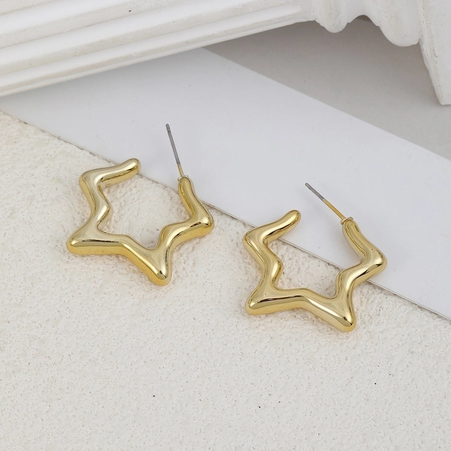 Star Hoop Earrings [304 Stainless Steel]