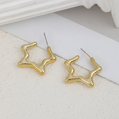 Star Hoop Earrings [304 Stainless Steel]