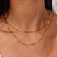 Paperclip Chain Necklace [304 Stainless Steel, 18K Gold Plated]