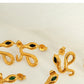 Snake Rhinestones Earrings [304 Stainless Steel,18K Gold Plated]