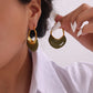 Retro French Style Bag Enamel Drop Earrings [304 Stainless Steel, 18K Gold Plated]