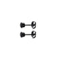 Black Shiny Round Ear Studs Earrings [304 Stainless Steel]