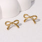 Bow Knot Earrings [304 Stainless Steel,18K Gold Plated]