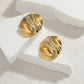 Geometric Frill Silver Gold Earrings [304 Stainless Steel,18K Gold Plated]