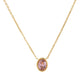 Oval Zircon Pendant Necklace [201,304 Stainless Steel ,18K Gold Plated]