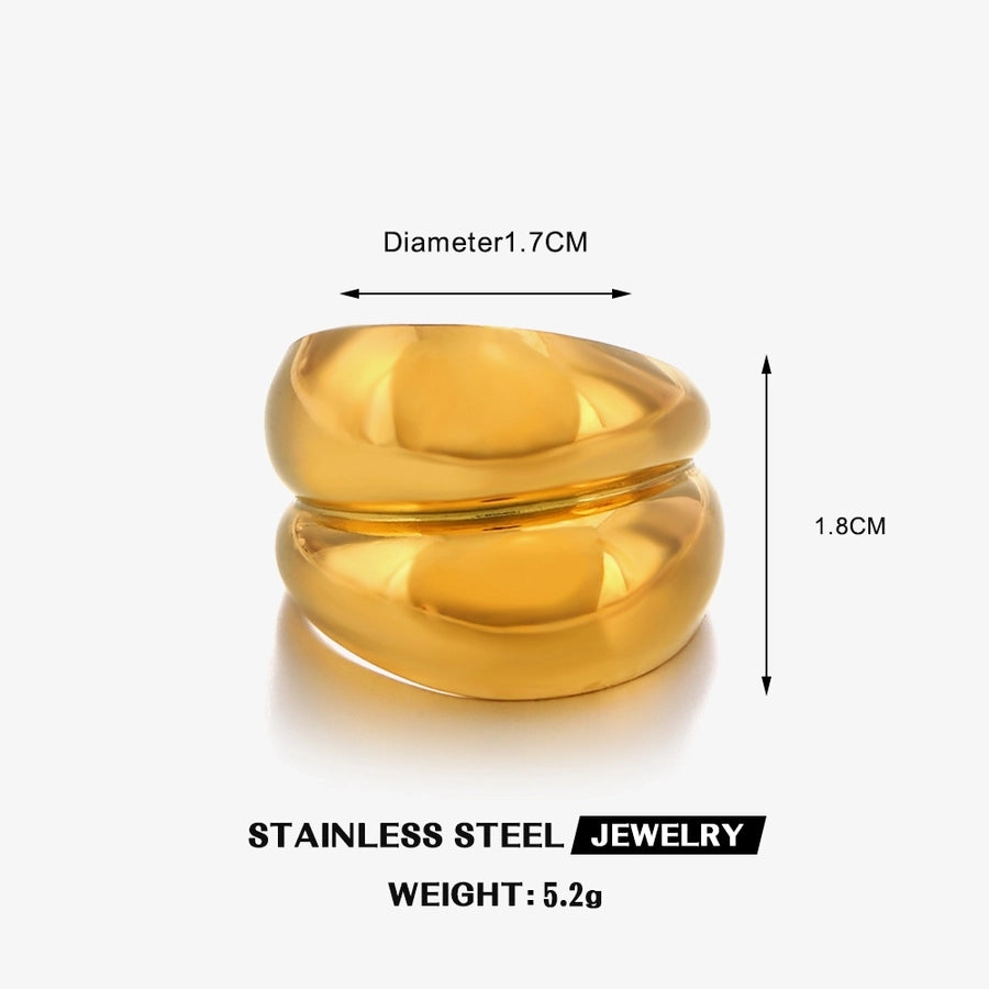 Simple Style Geometric Ring [304 Stainless Steel, 18K Gold Plated]