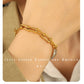 Square Zircon Chain Bracelet [304 Stainless Steel, 18K Gold Plated]