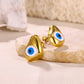 Blue Eyes Drop-Shaped Earrings Stainless Steel]