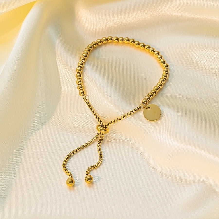 Pulseira redonda [304 aço inoxidável, peito de ouro de 18k]