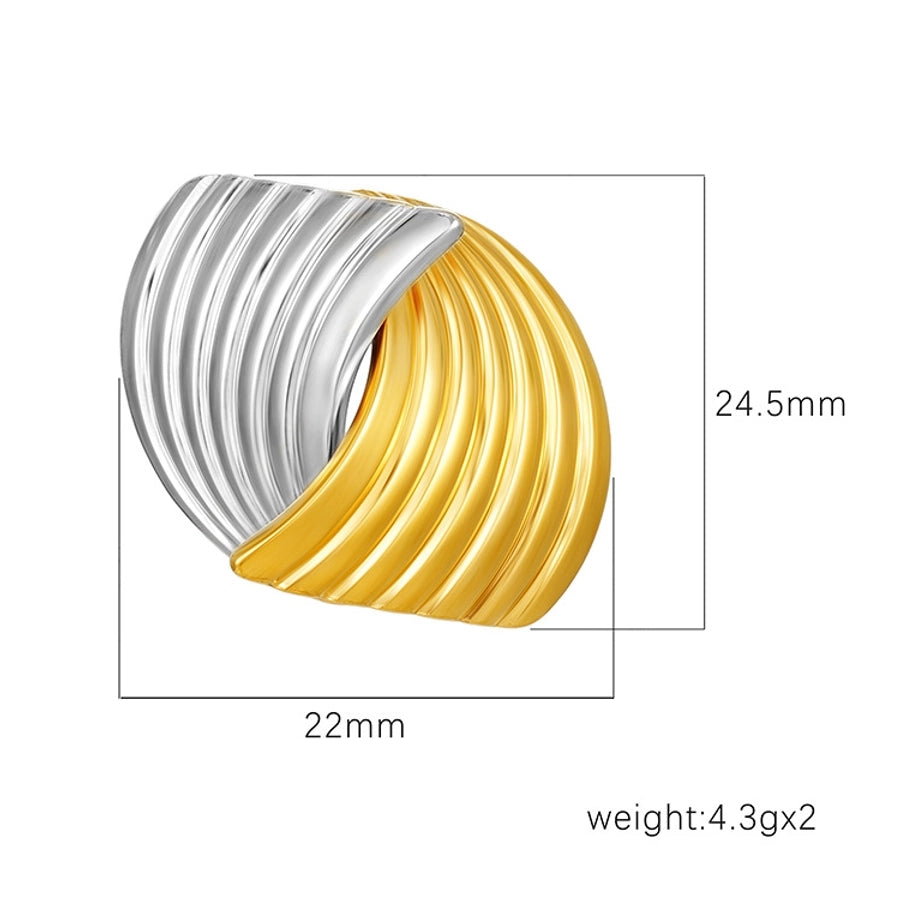 Stripe Stud Earrings [304 Stainless Steel]