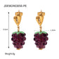 Flower Grape Resin Earrings [304 Stainless Steel, 18K Gold Plated]