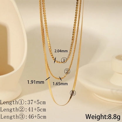 Three Layer Twisted Rope Chain Necklace[304 Stainless Steel, 18K Gold Plated]