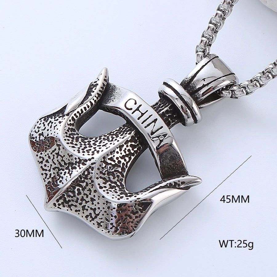 Retro Punk Pistol Heart Shape Pendant Necklace [304 Stainless Steel]