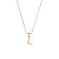 Letter Pearl Necklace [304 Stainless Steel,18K Gold Plated]