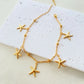 Starfish dolphin Shell Anklet [ Stainless Steel, 18K Gold Plated]