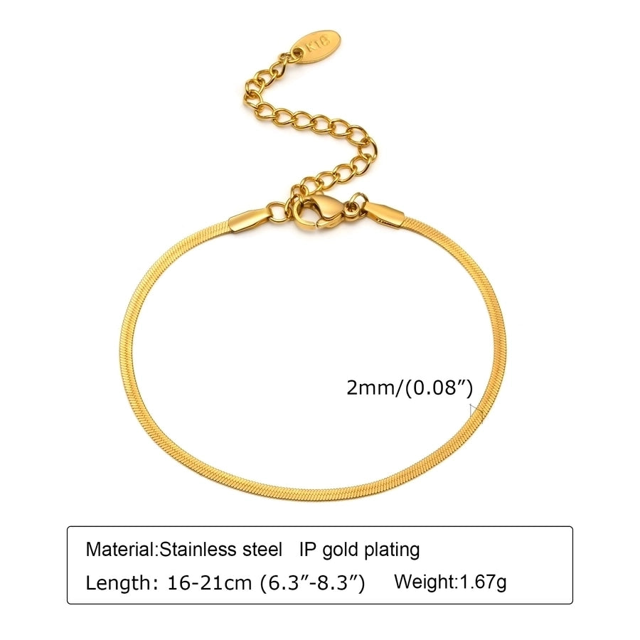 Snake Chain Bracelets [304 Stainless Steel, 18K Gold Plated]