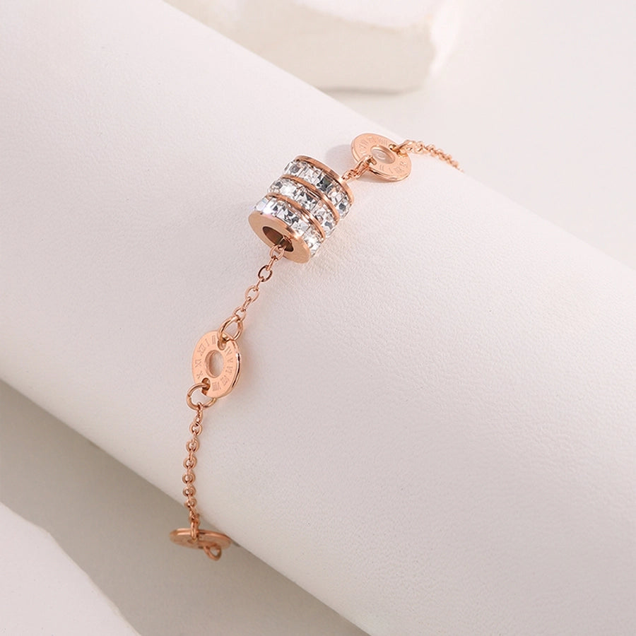 Zircon Barrel Bracelet [304 Stainless Steel]