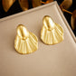 Sector Pleated Earrings [304 Stainless Steel,18K Gold Plated]