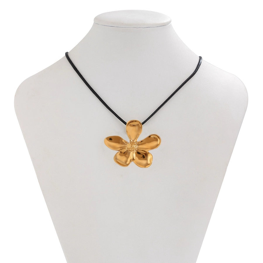 Flowe Velvet Pendant Necklace [304 Stainless Steel]