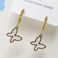 Butterfly Drop Earrings [304 Stainless Steel,18K Gold Plated]