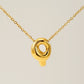 Letter Pendant Necklace [304 Stainless Steel,18K Gold Plated]